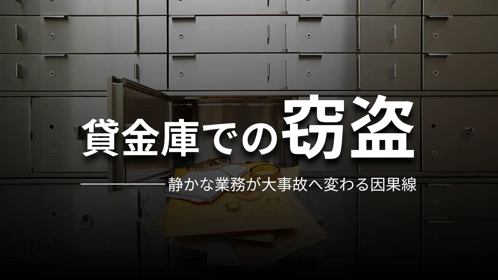 貸金庫での窃盗 静かな業務が大事故へ変わる因果線